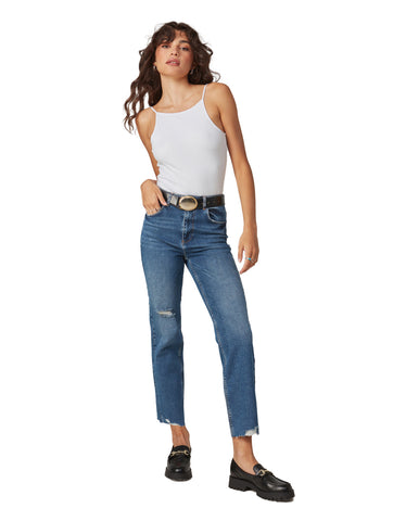 Marilyn Straight Ankle Jeans In Petite With Multi-Row Stitching