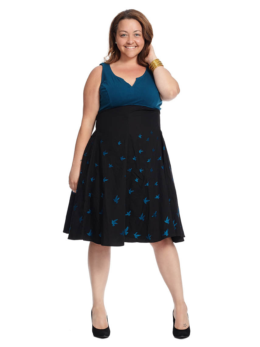 Bird Print Dress Plus Size