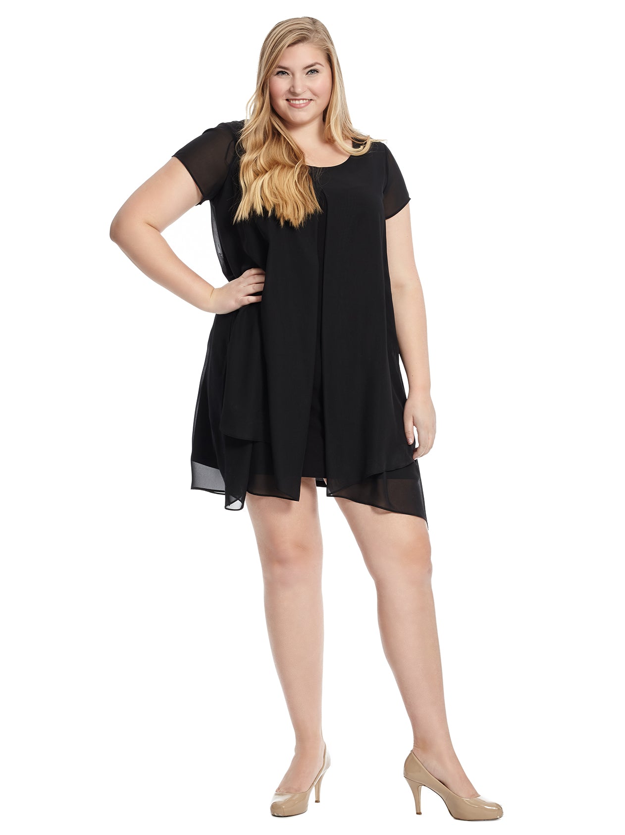 overlay black dress