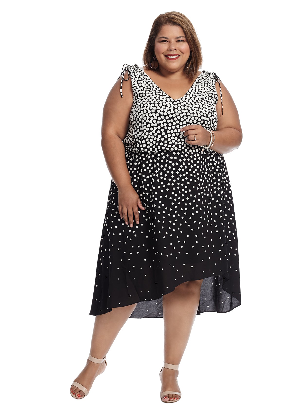 Moody Dot Hi Lo Dress