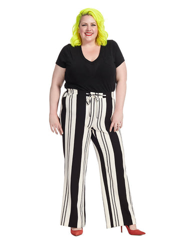 inc black and white striped pants