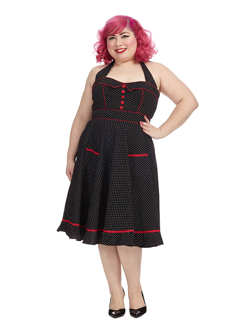 hell bunny red polka dot dress