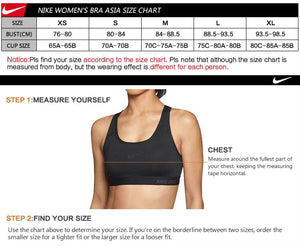nike women's bra size chart 
