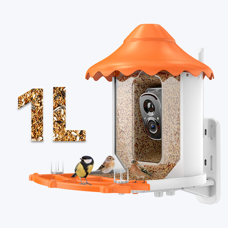 Mangeoire à oiseaux intelligente avec caméra, mangeoire à oiseaux suspendue  pour l'extérieur, surveillance en temps réel des mangeoires à oiseaux  suspendues, pour le jardin et l'extérieur (triangle) : : Jardin