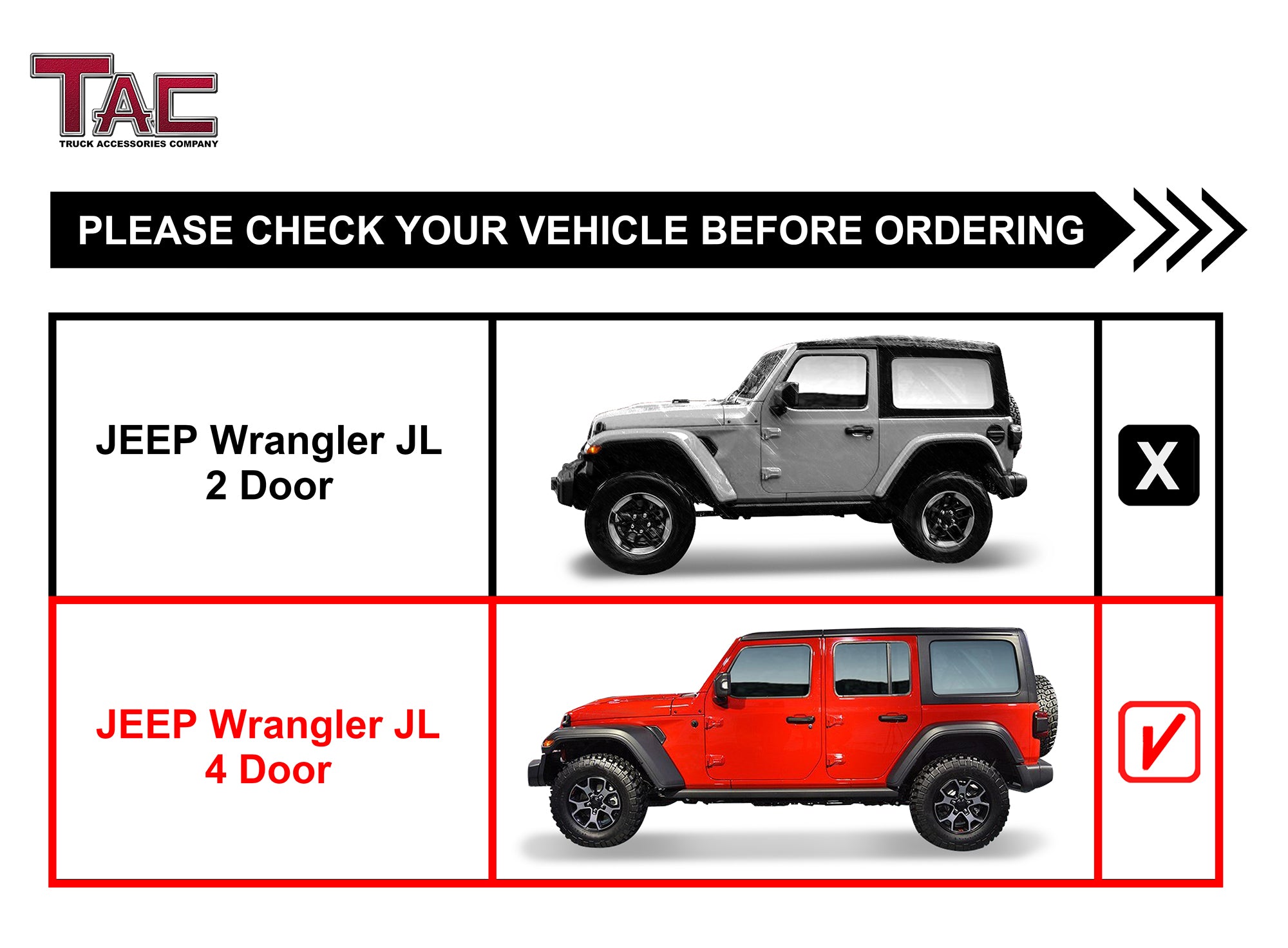 TAC Sidewinder Running Boards Fit 2018-2023 Jeep Wrangler JL 4 Door SU –  TACUSA