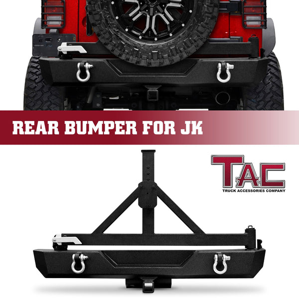 TAC Heavy Texture Black Rear Bumper and Swing Tire Carrier for 2007-20 –  TACUSA