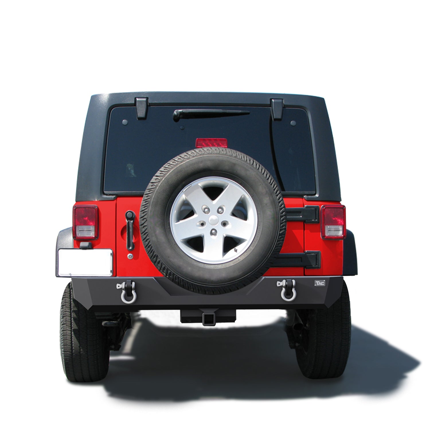 TAC Heavy Texture Black Rear Bumper for 2007-2018 Jeep Wrangler JK (Ex –  TACUSA