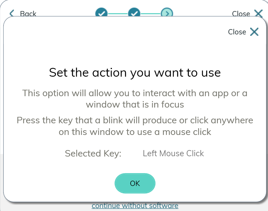 mouse click custom software option