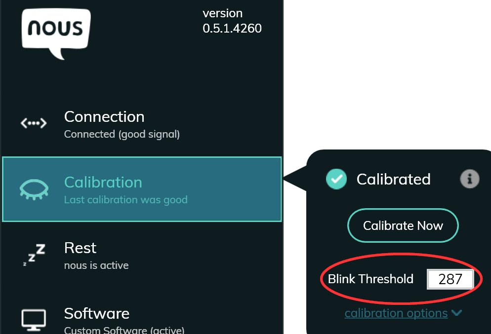 blink threshold adjustment