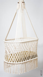 hanging macrame crib