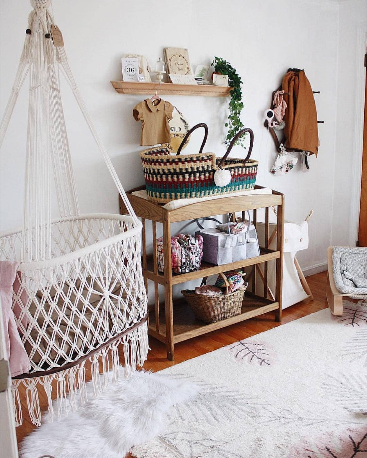 hanging macrame crib