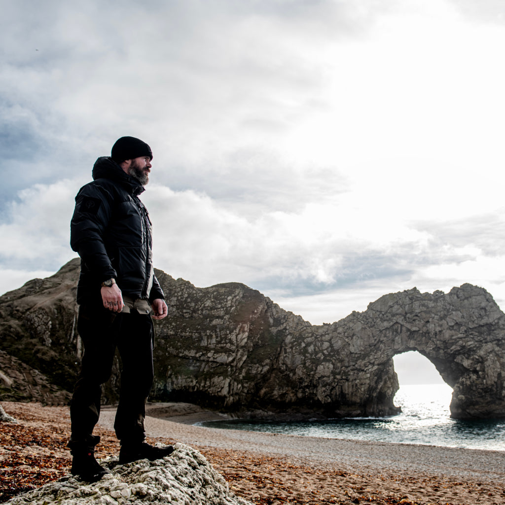 Jonny Pain Hybrid coach and athlete at Durdle Door, Dorset