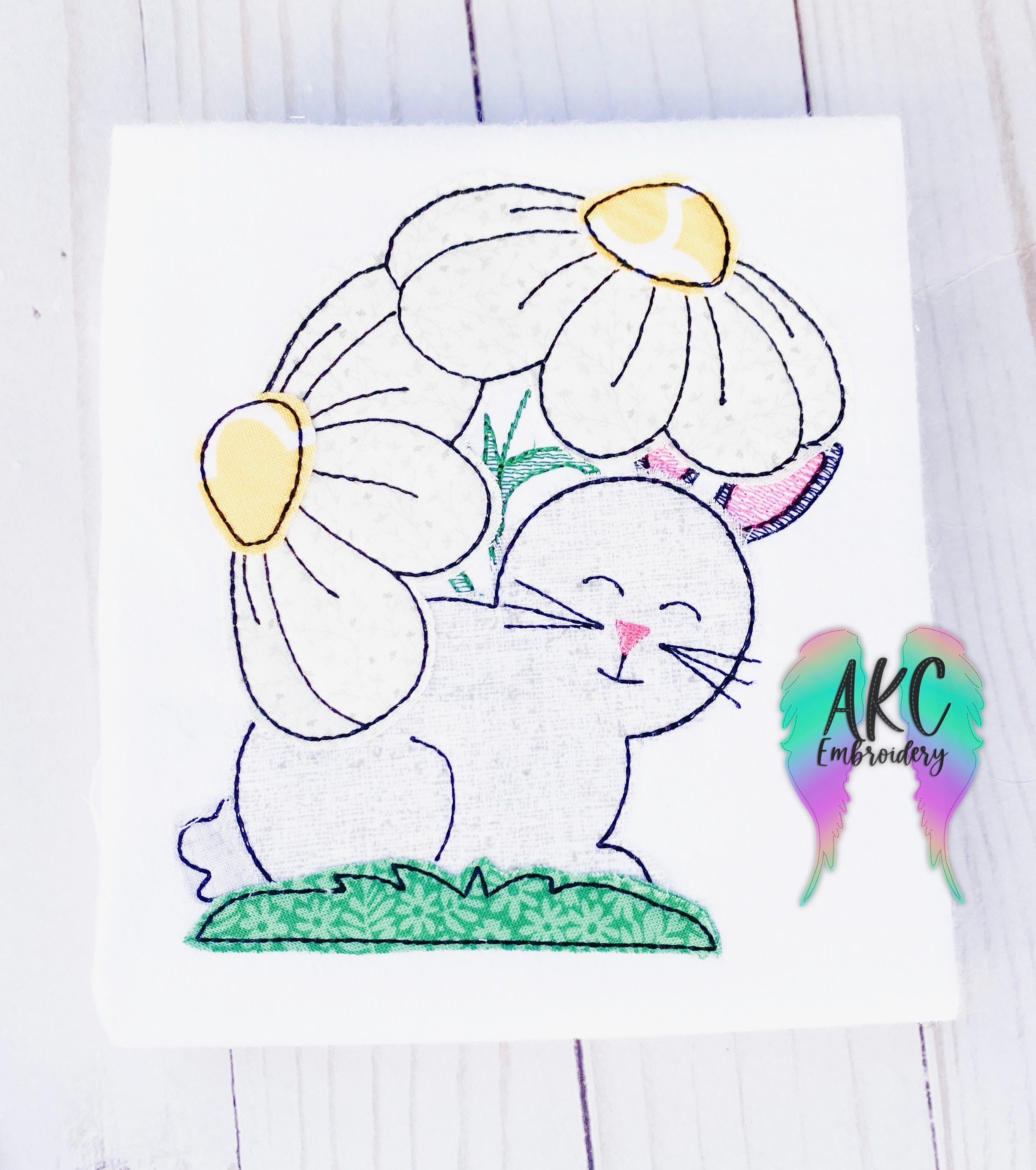 Spring bunny applique 2023