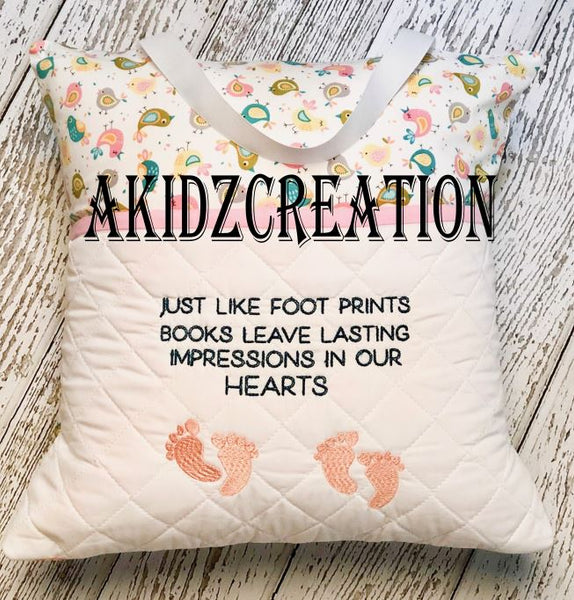 Download Footprint Reading Pillow Akidzcreation