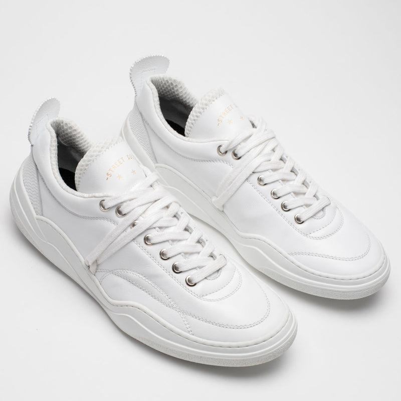 all white leather trainers