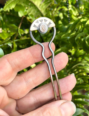 Bronze Hair Fork with Sterling Accent - The Elk and Owl 