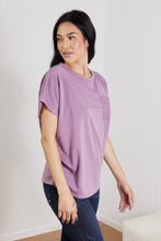 Load image into Gallery viewer, Sew In Love Stay and Chat Love Pocket Tee in Plum