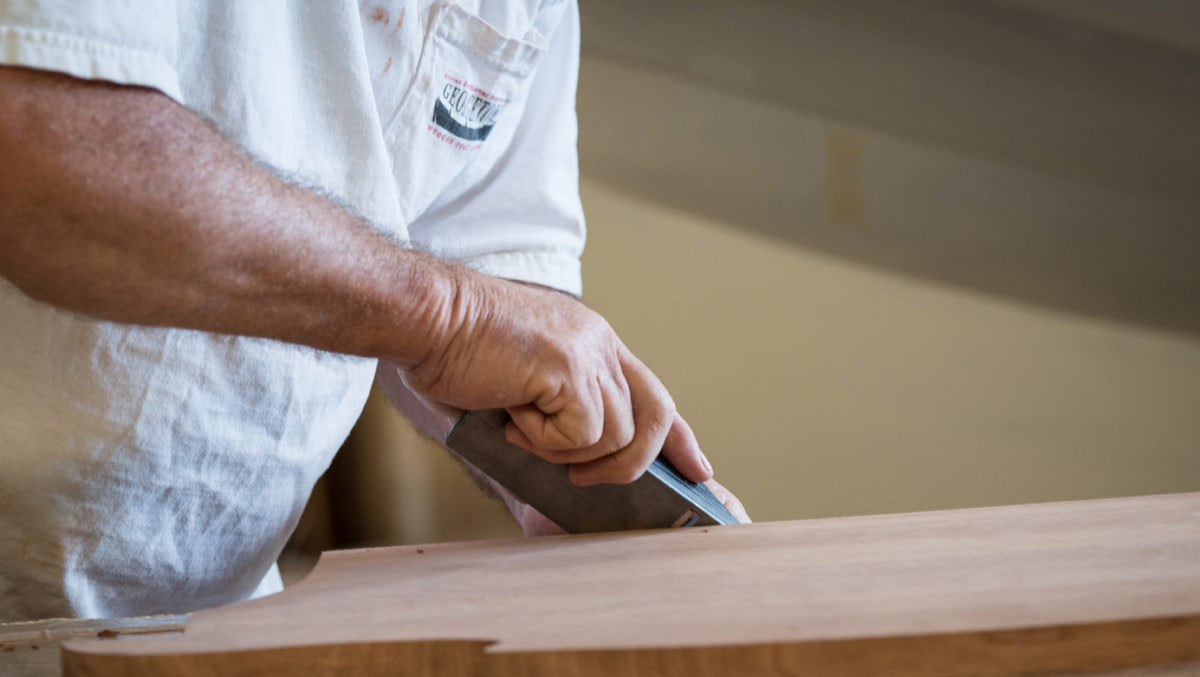 John Martin doing woodwork by hand