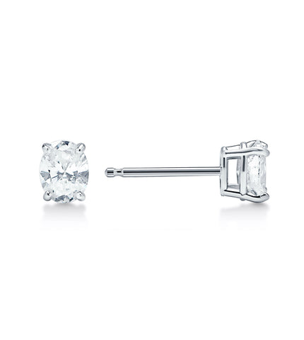 Oval Diamond Stud Earrings | Tara Nash Jeweler