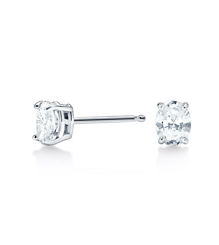 Oval Diamond Stud Earrings | Tara Nash Jeweler