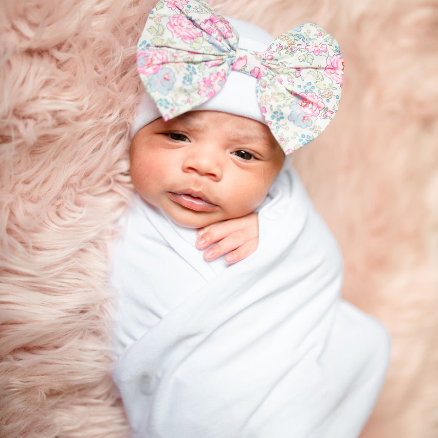 black newborn baby girl in hospital