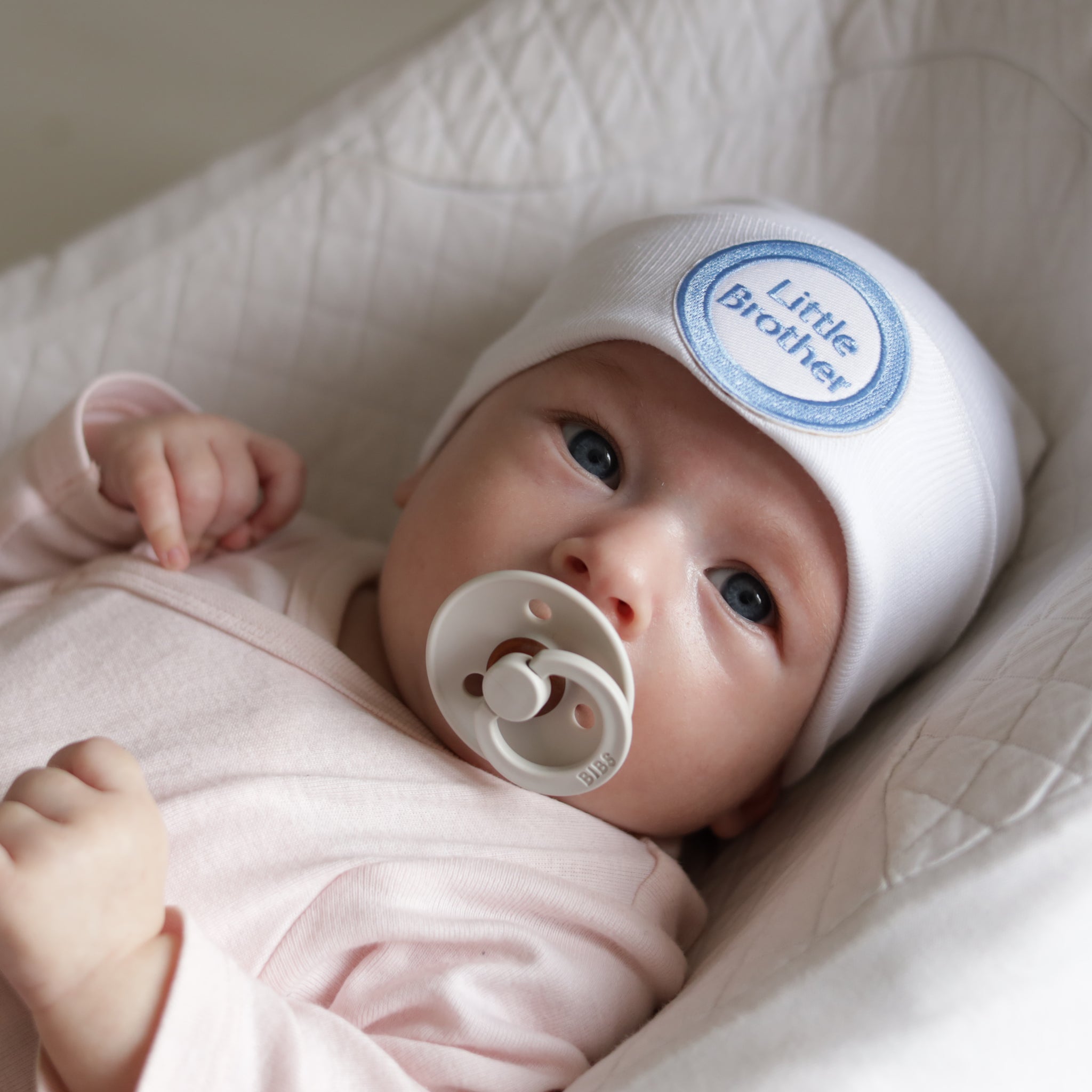 Daddy's Fishing Newborn Boy Hospital Hat - White Hospital Hat Newborn -  ilybean nursery beanies