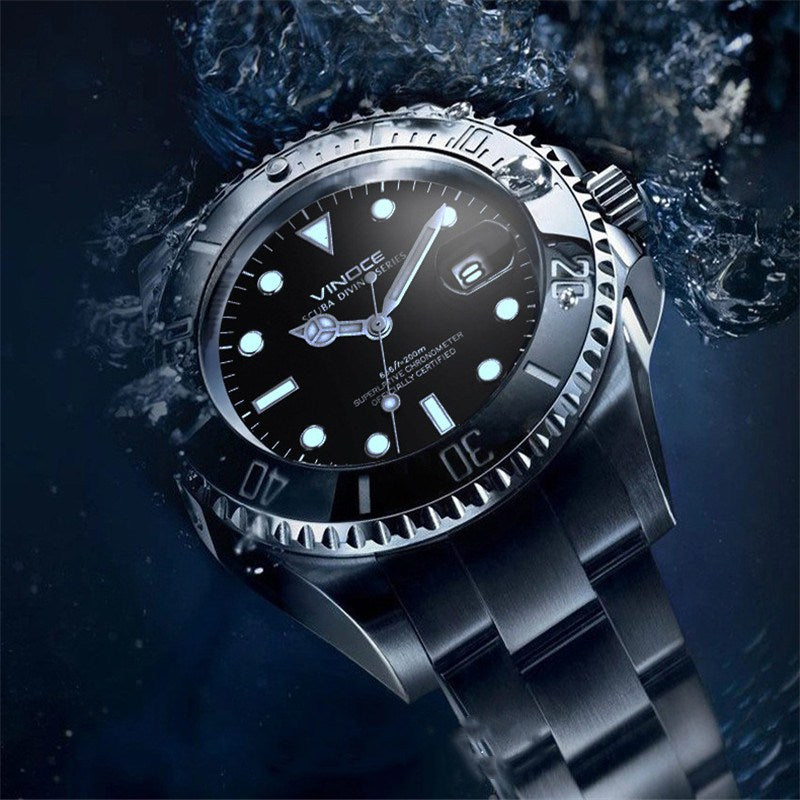 Men's watch 20bar 200m waterproof diving quartz watch steel wristwatch 2017 luxury business classic watch Relogio Masculin