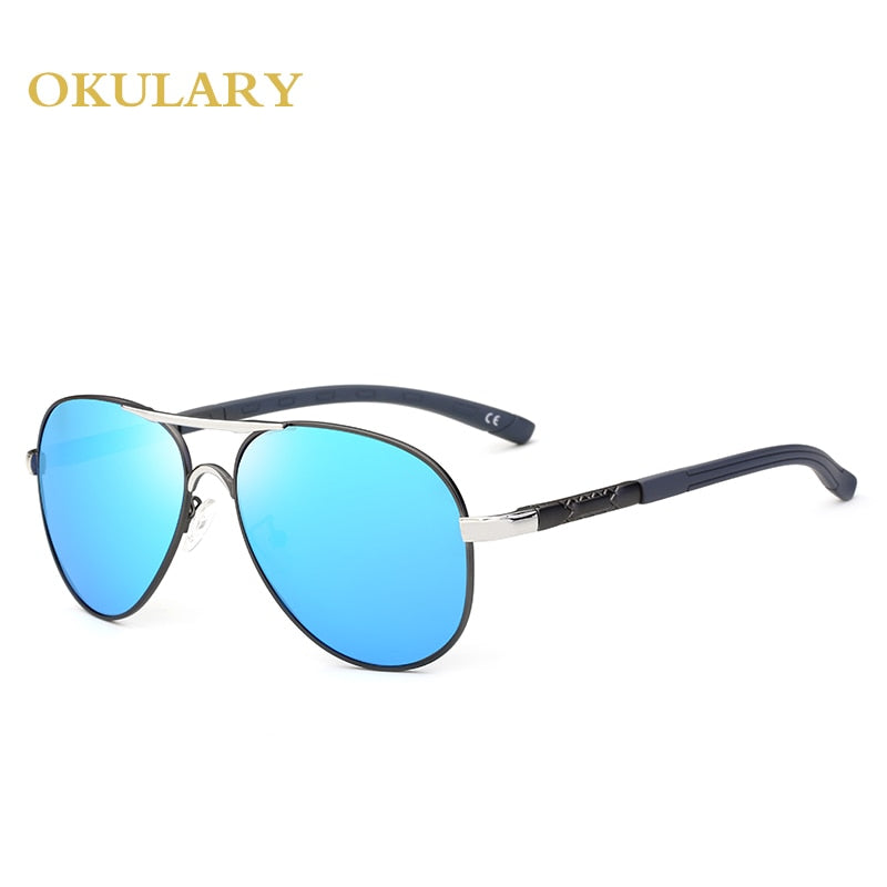 2018 Men Oval Polarized Mirror Sunglasses Black/Brown/Blue Color UV400 With Box