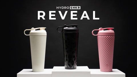 Cream HydroSHKR with Tumbler Lid Water Bottle