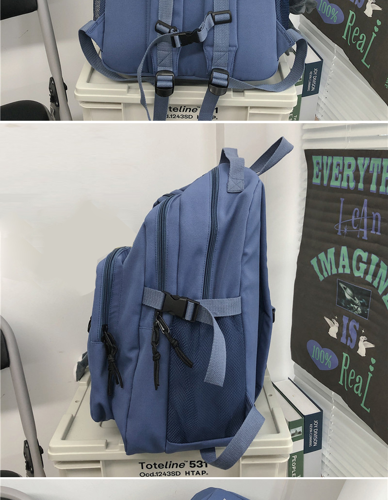 Gothslove Double-deck Waterproof Oxford Unisex Highschool  Collegiate Backpack Travel Multi-pocket Black Backpacks for teens