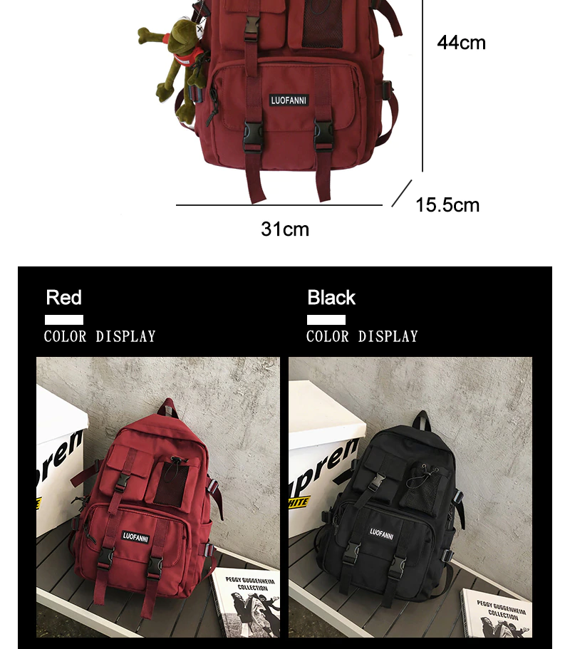 Www.elitedesignerbags.com Collegiate Backpack Waterproof Nylon Black Backpack  Cool Highschool Backpacks For Men and Women