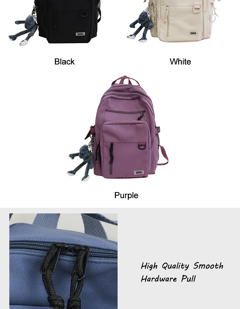 Www.elitedesignerbags.com Double-deck Waterproof Oxford Unisex Highschool  Collegiate Backpack Travel Multi-pocket Black Backpacks for teens