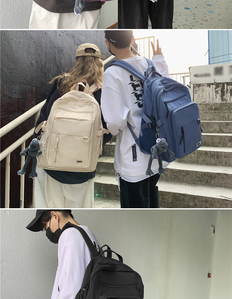 Www.elitedesignerbags.com Double-deck Waterproof Oxford Unisex Highschool  Collegiate Backpack Travel Multi-pocket Black Backpacks for teens