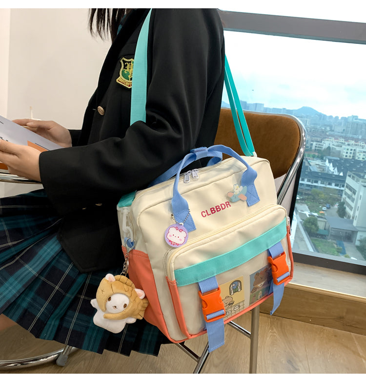 Gothslove Panelled Multi-purpose Backpack Women Cute Shoulder School Bags for Teens Girls Harajuku Backpacks For Colleges