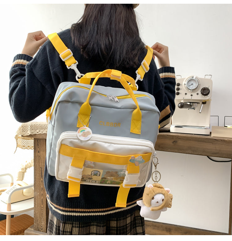 Gothslove Panelled Multi-purpose Backpack Women Cute Shoulder School Bags for Teens Girls Harajuku Backpacks For Colleges