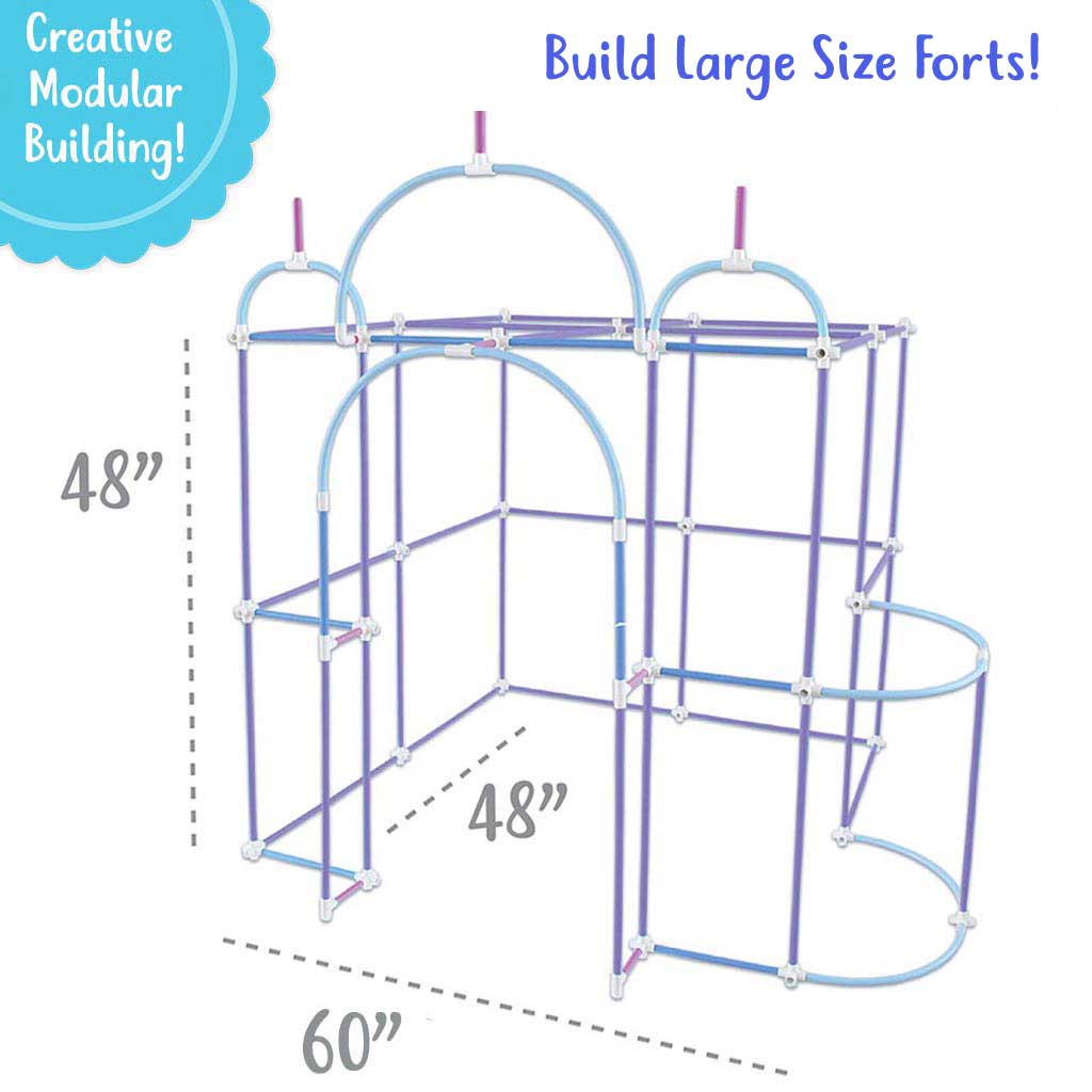 Buy Fort Building Kit for Kids, Build Indoor Blanket Forts with The  Ultimate Fort Builder, Large 386 Pieces Fort Magic Building Set