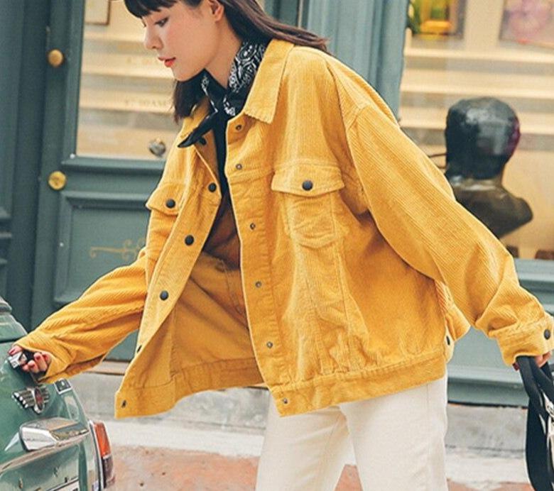 Corduroy Yellow Jacket – Aesthetic Clothes Store
