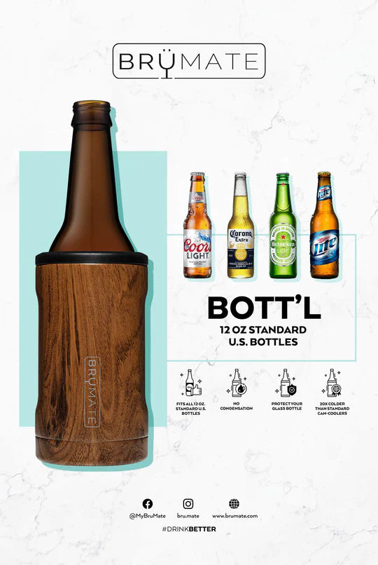 Brumate Hopsulator Bott'l Insulated Bottle Cooler for Standard 12oz Glass  Tan
