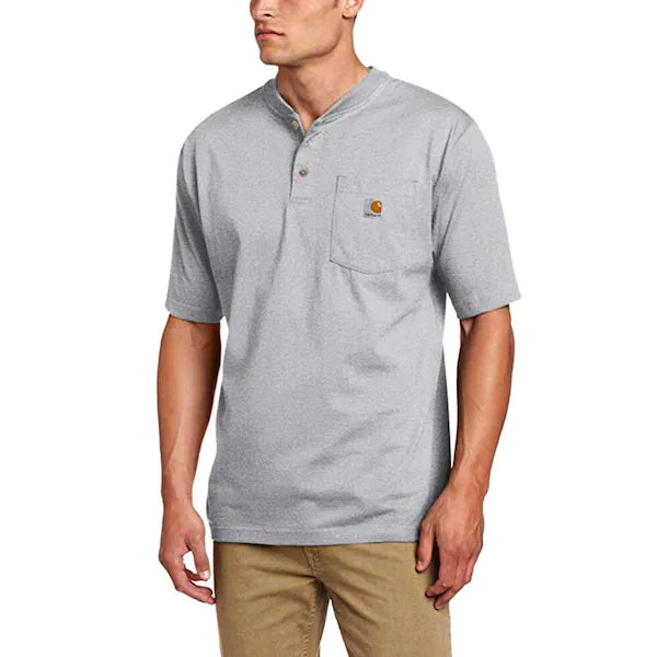 Carhartt Long Sleeve Workwear Pocket Henley, Men's Carbon Heather