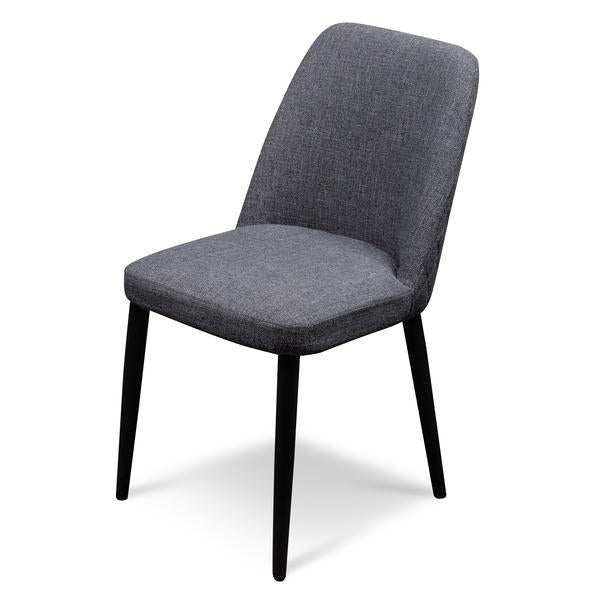 dark grey fabric dining chairs