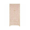 Miraya Floral Design Bone Inlay Almirah Cabinet Wardrobe in Pink - Notbrand