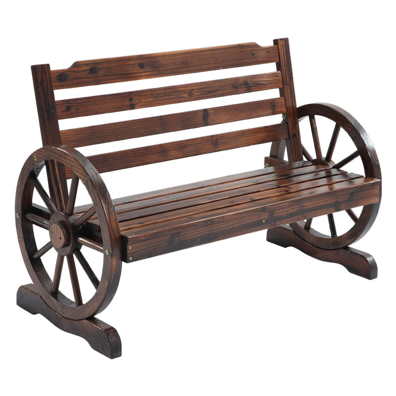 wagon wheel bench 2 seater