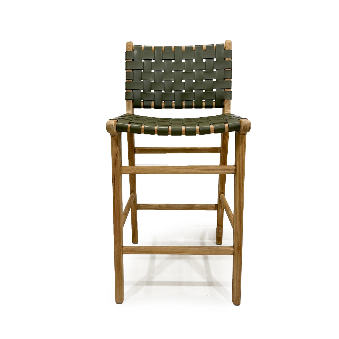 target woven leather counter stool