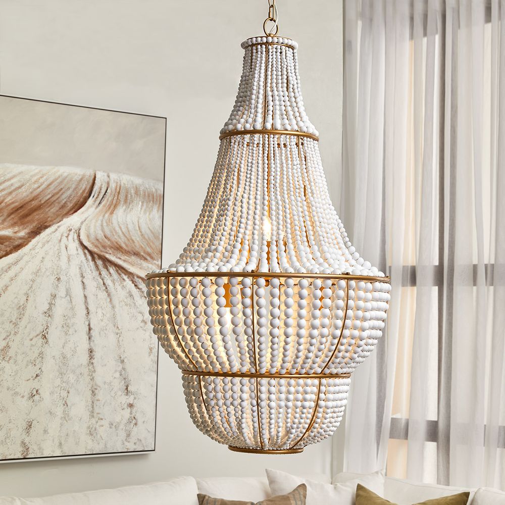 beaded gold chandelier