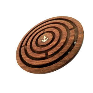 Ball-In-A-Maze Puzzle - Wood & Brass - Notbrand