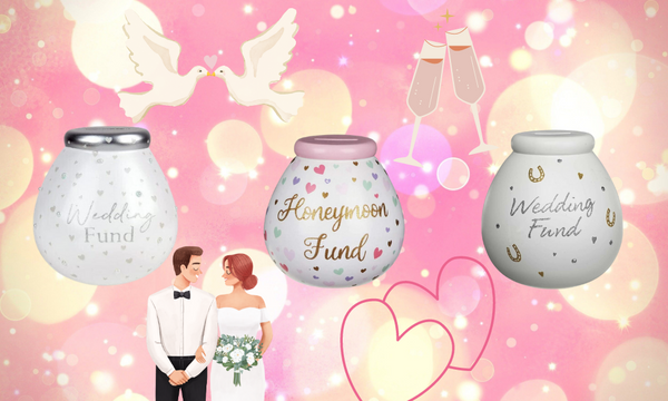 Wedding and Honeymoon breakable money pots blog banner