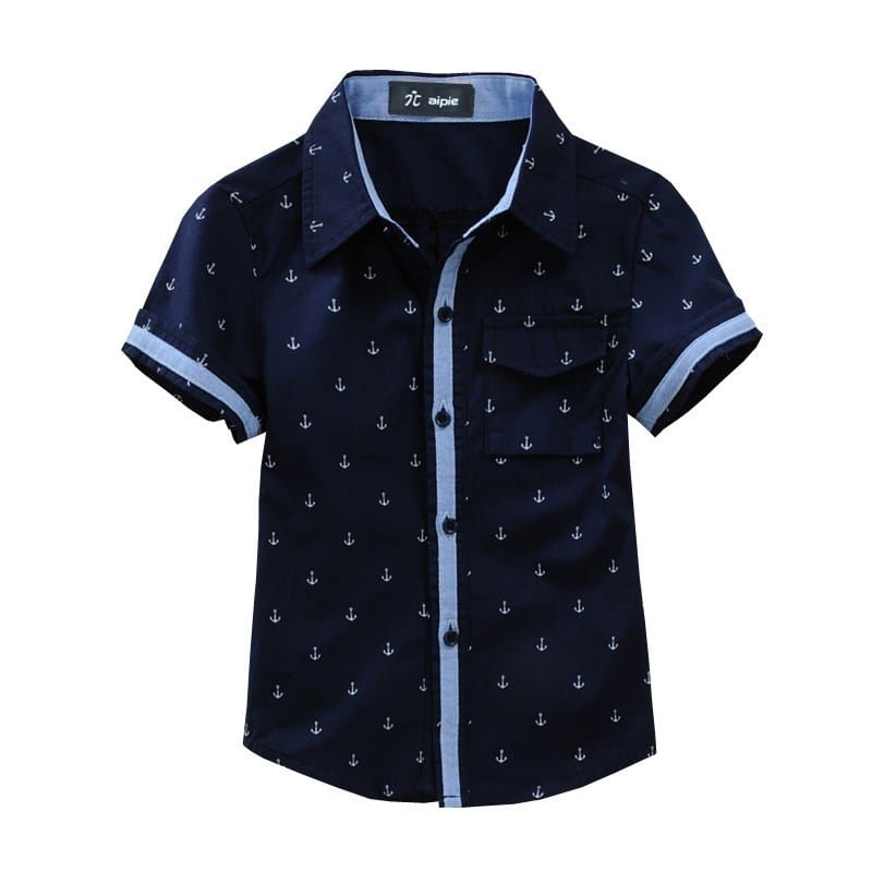 Printed Cotton Middle-Aged Boys’ Shirts