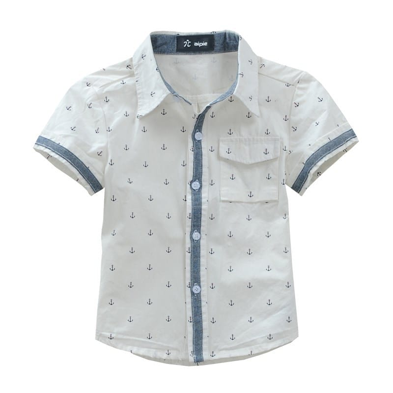 Printed Cotton Middle-Aged Boys’ Shirts