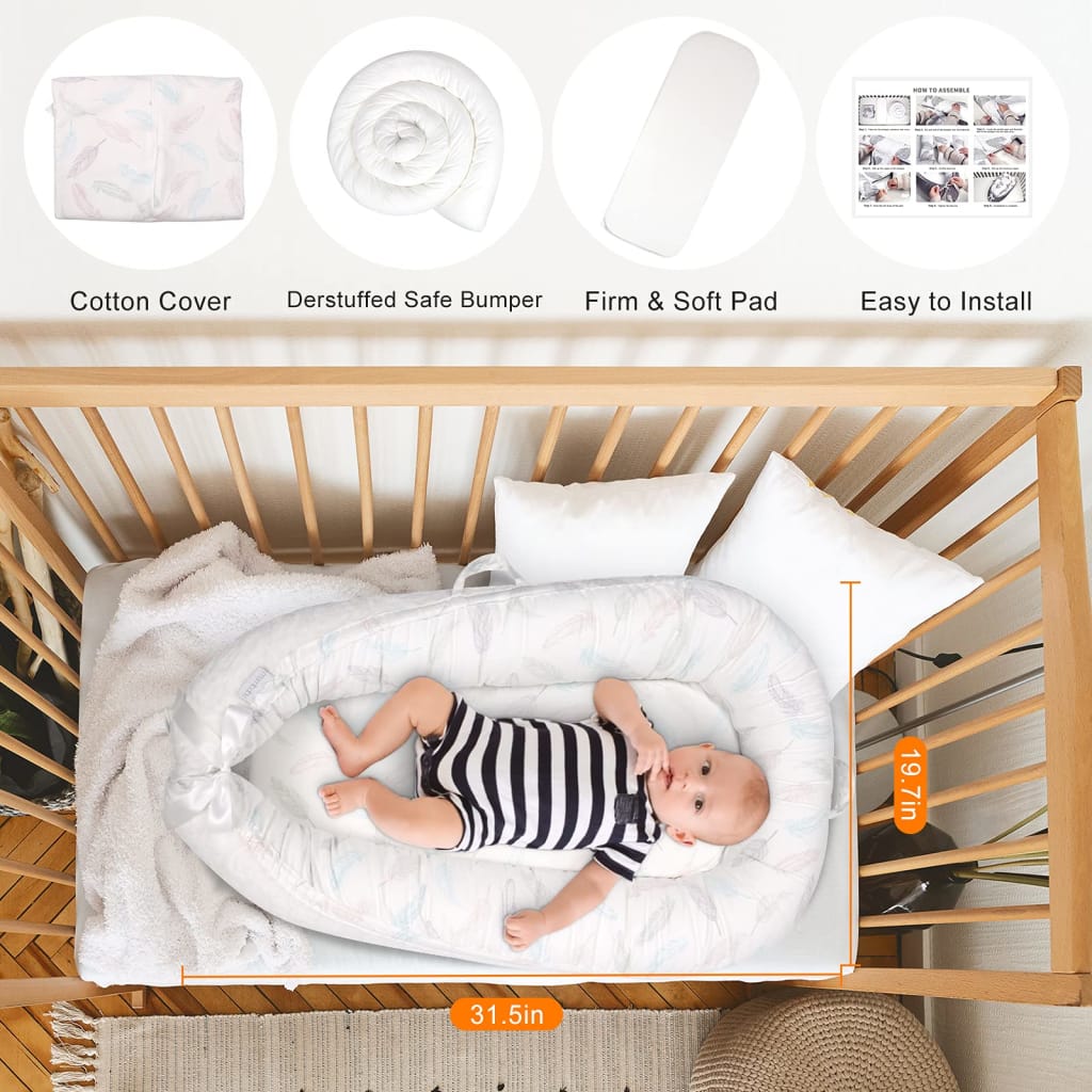 Removable And Washable Portable Crib Middle Bed