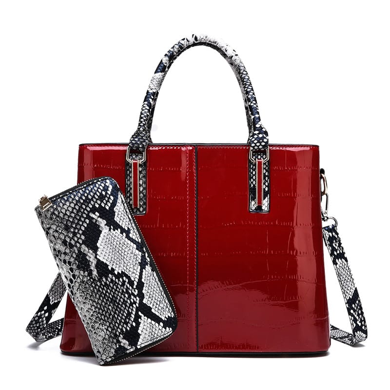 Sac à main en cuir Verni motif crocodile femme